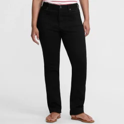 Unifarbene Straight Fit Jeans Mid Waist