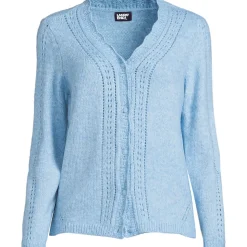 V-Cardigan mit Ajourmuster für Damen
