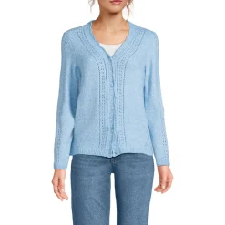 V-Cardigan mit Ajourmuster für Damen