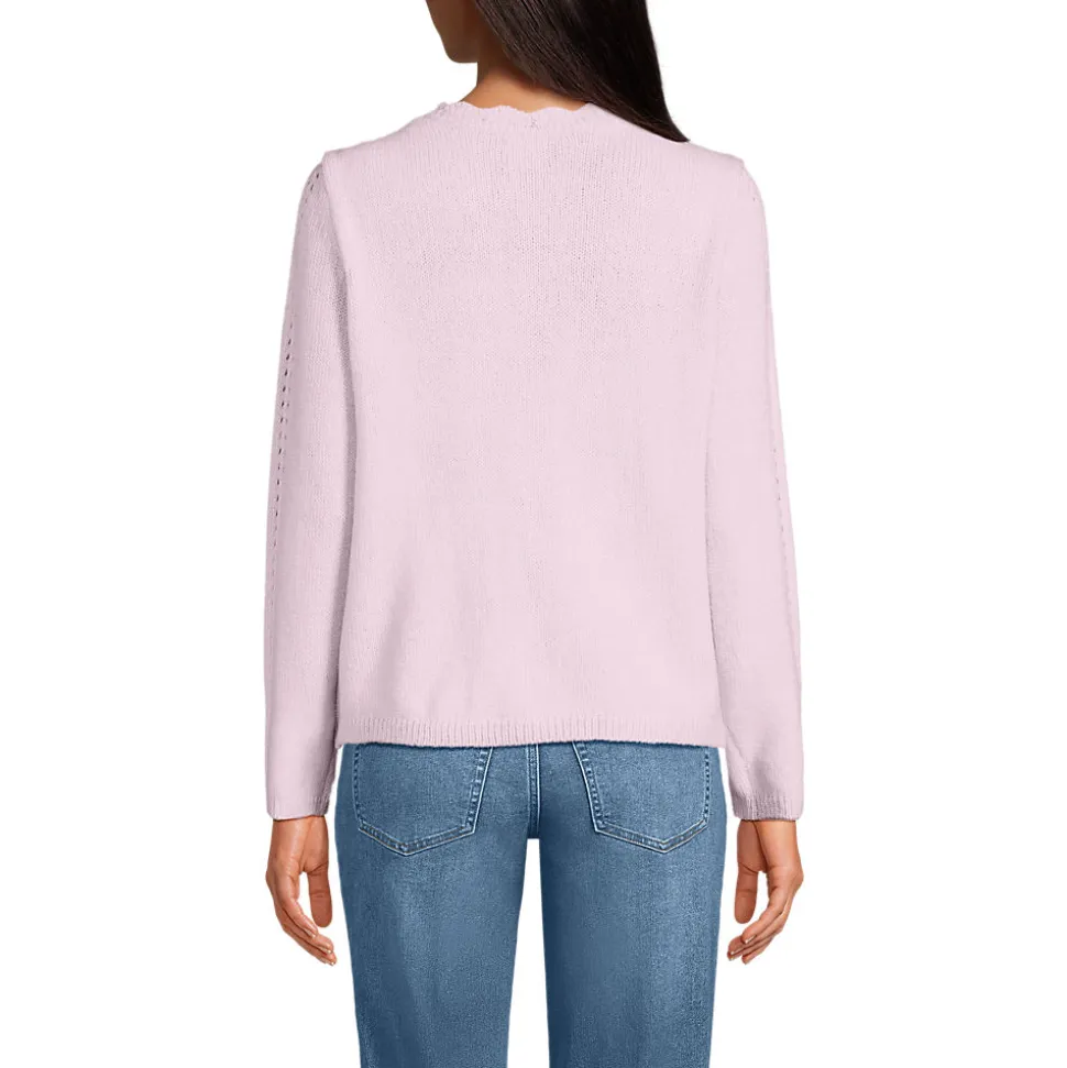 V-Cardigan mit Ajourmuster für Damen