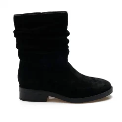 Veloursleder-Boots mit locker sitzendem Schaft für Damen