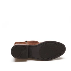 Veloursleder-Boots mit locker sitzendem Schaft für Damen