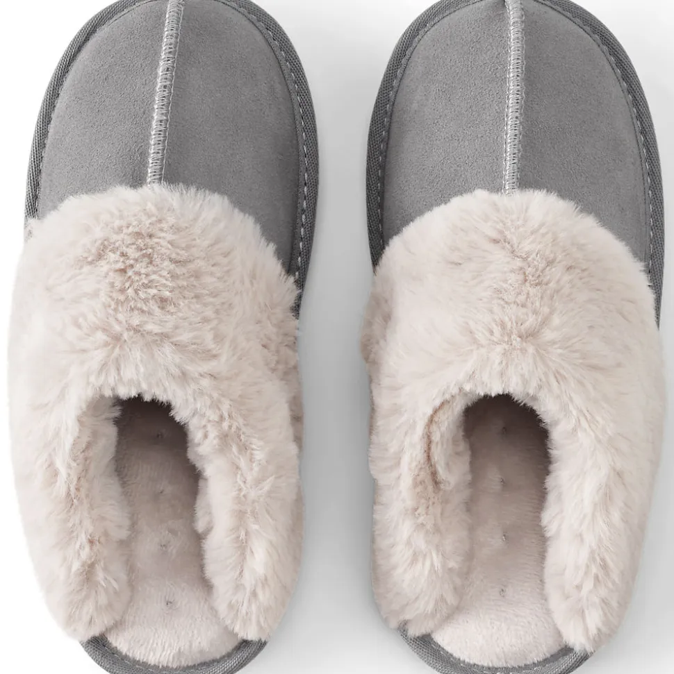 Veloursleder-Pantoffeln für Damen