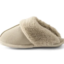 Veloursleder-Pantoffeln für Damen