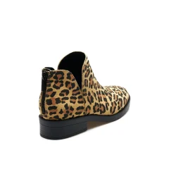 Veloursleder-Stiefeletten mit Leo-Muster für Damen