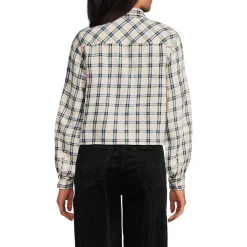 Verkürzte Flanellbluse für Damen