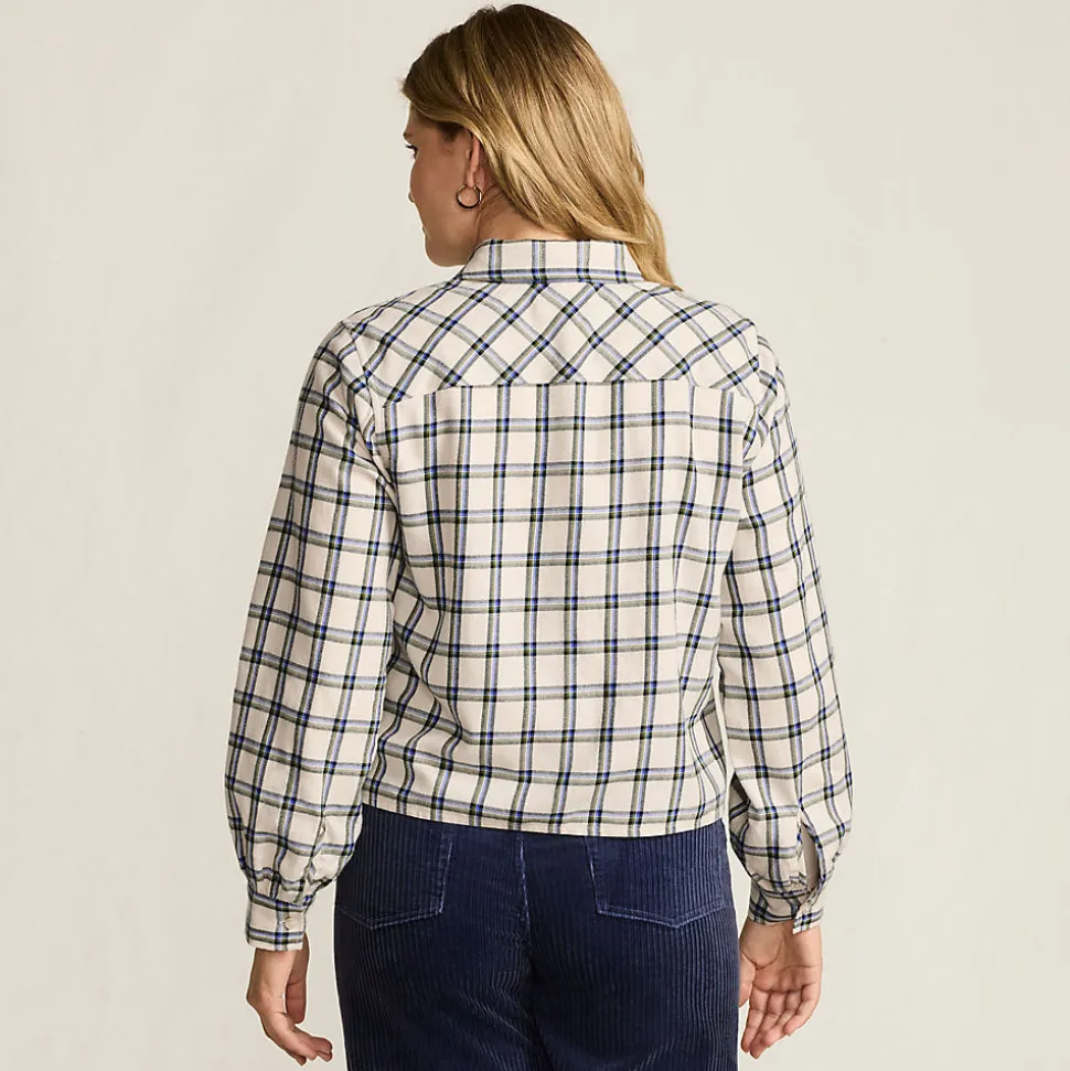 Verkürzte Flanellbluse für Damen