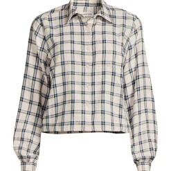 Verkürzte Flanellbluse für Damen