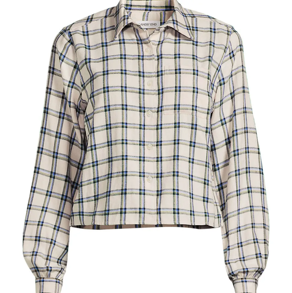 Verkürzte Flanellbluse für Damen