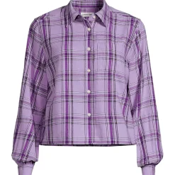 Verkürzte Flanellbluse für Damen
