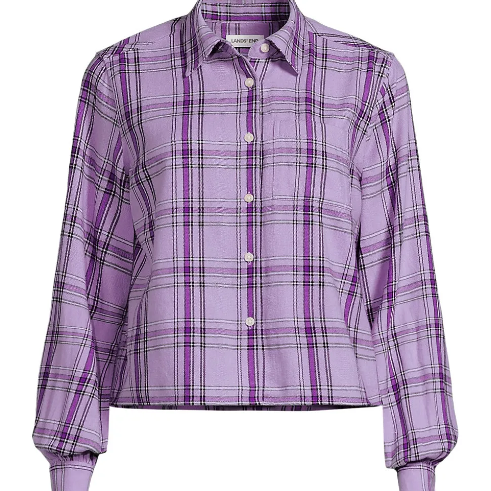 Verkürzte Flanellbluse für Damen