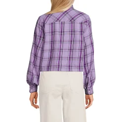 Verkürzte Flanellbluse für Damen