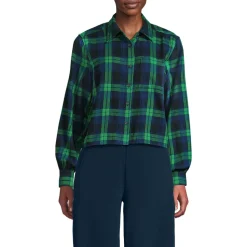 Verkürzte Flanellbluse für Damen