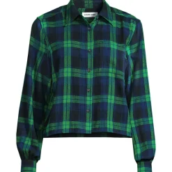 Verkürzte Flanellbluse für Damen