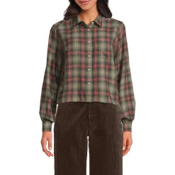 Verkürzte Flanellbluse für Damen