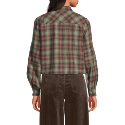 Verkürzte Flanellbluse für Damen