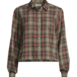 Verkürzte Flanellbluse für Damen