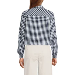 Verkürzte Flanellbluse für Damen