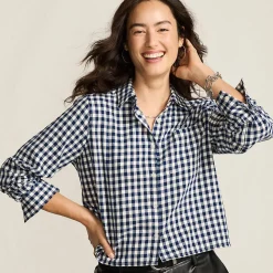 Verkürzte Flanellbluse für Damen