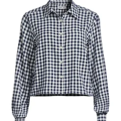 Verkürzte Flanellbluse für Damen