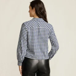 Verkürzte Flanellbluse für Damen