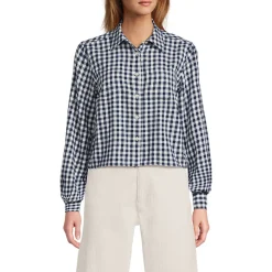 Verkürzte Flanellbluse für Damen