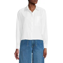 Verkürzte Oxfordbluse für Damen