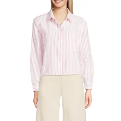 Verkürzte Oxfordbluse für Damen