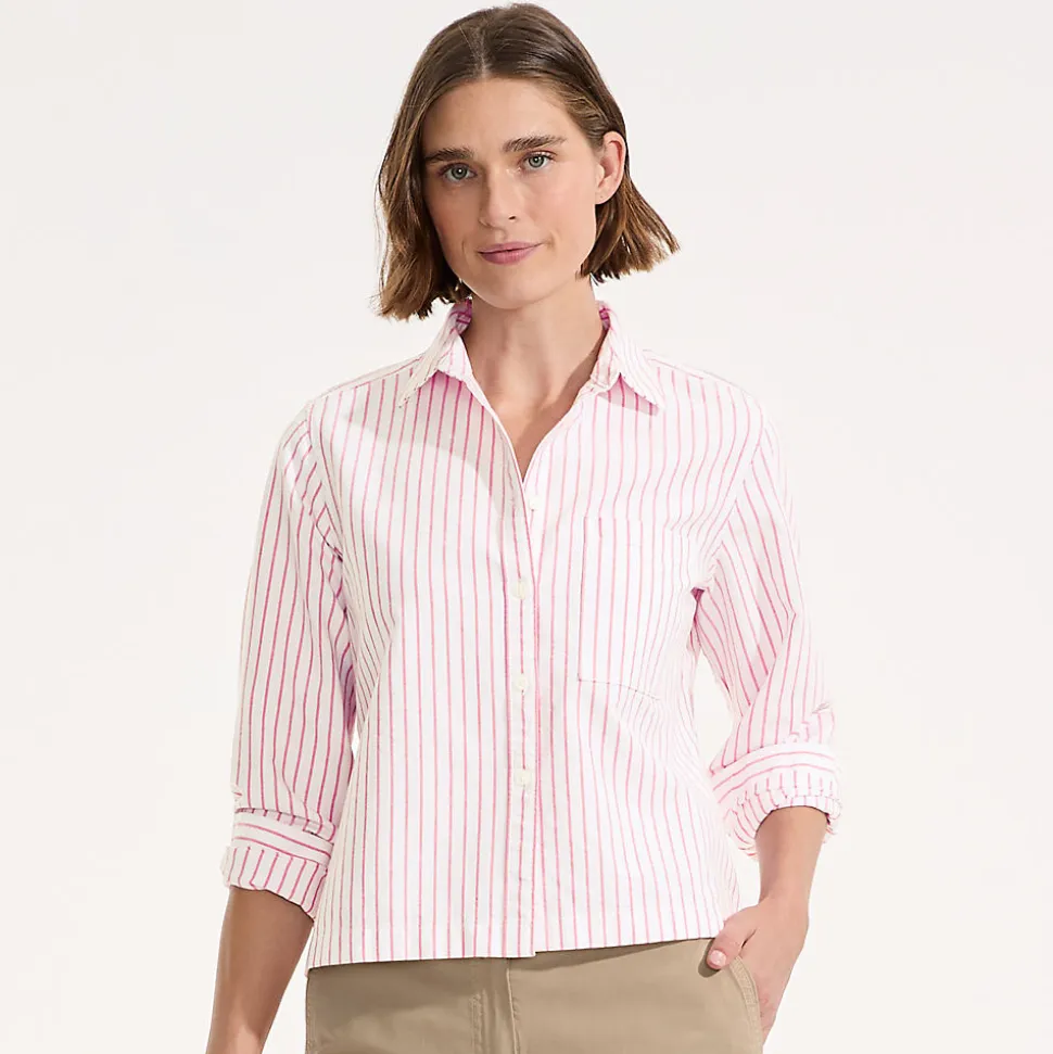 Verkürzte Oxfordbluse für Damen