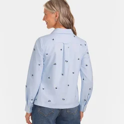 Verkürzte Oxfordbluse für Damen