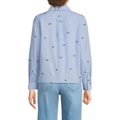 Verkürzte Oxfordbluse für Damen