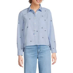 Verkürzte Oxfordbluse für Damen