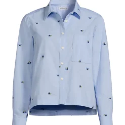 Verkürzte Oxfordbluse für Damen