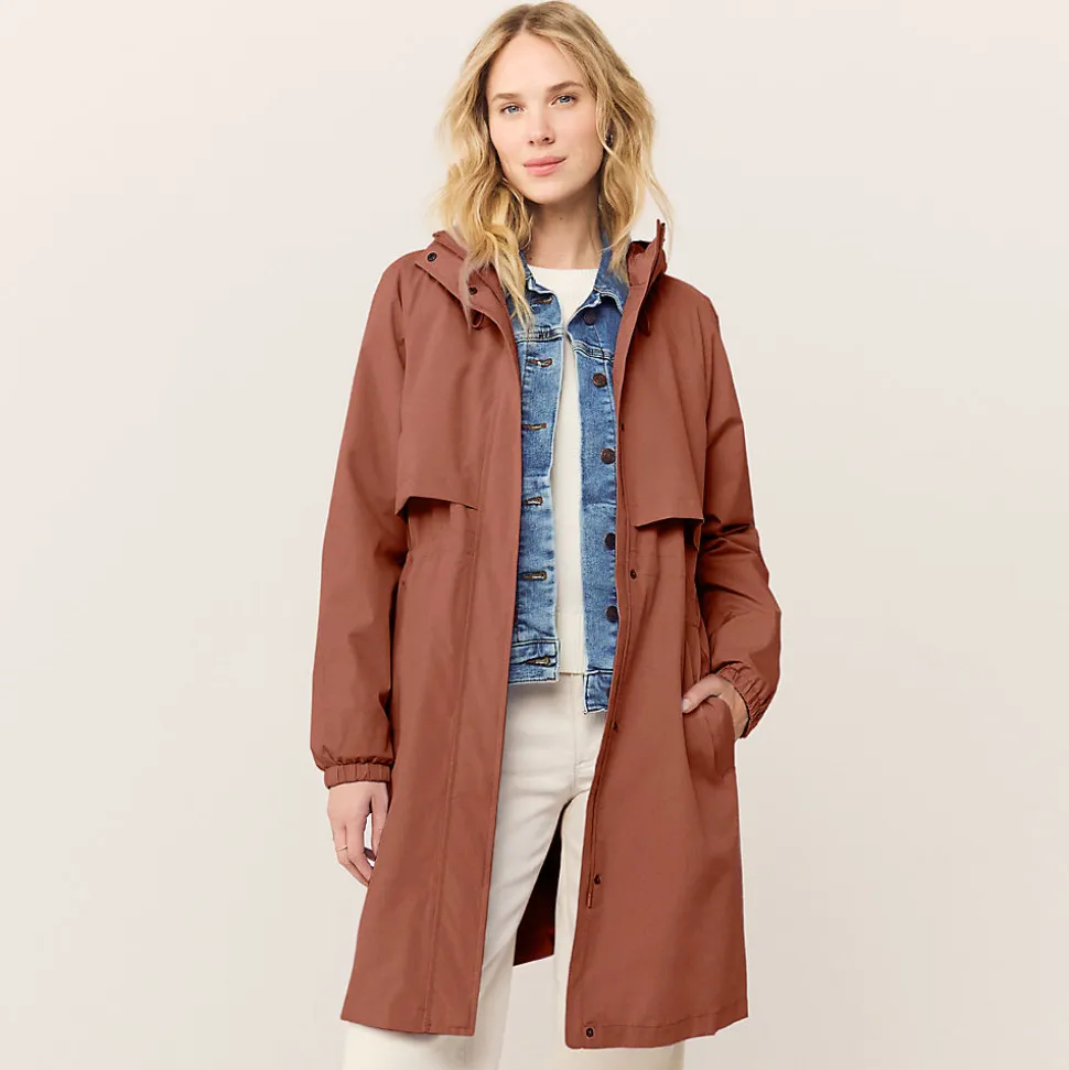 Verstaubarer wasserdichter Squall Regenmantel für Damen