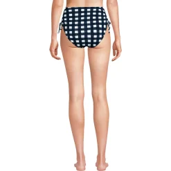 Verstellbare High Waist Bikinihose aus Piqué für Damen