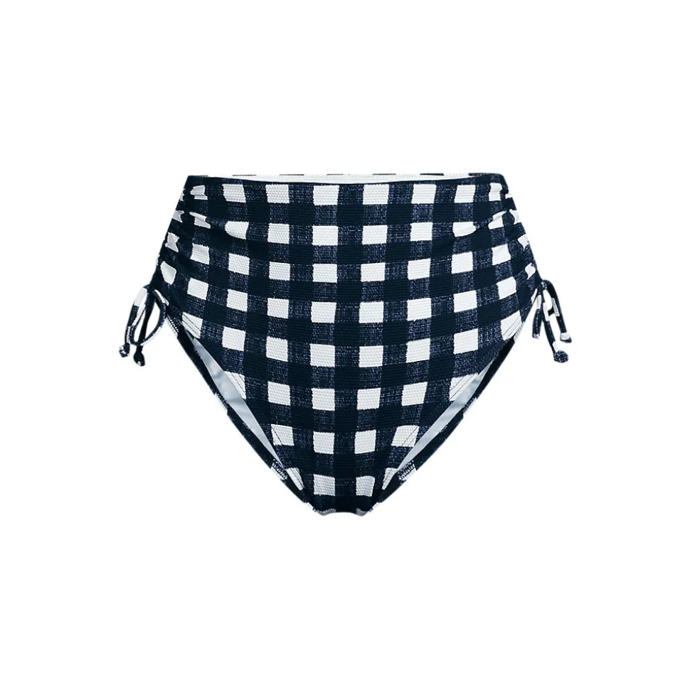 Verstellbare High Waist Bikinihose aus Piqué für Damen