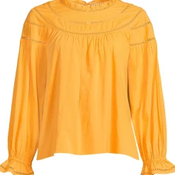 Voile-Bluse aus Baumwollmix für Damen