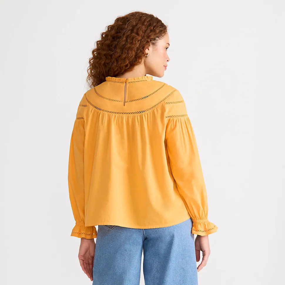 Voile-Bluse aus Baumwollmix für Damen