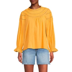 Voile-Bluse aus Baumwollmix für Damen