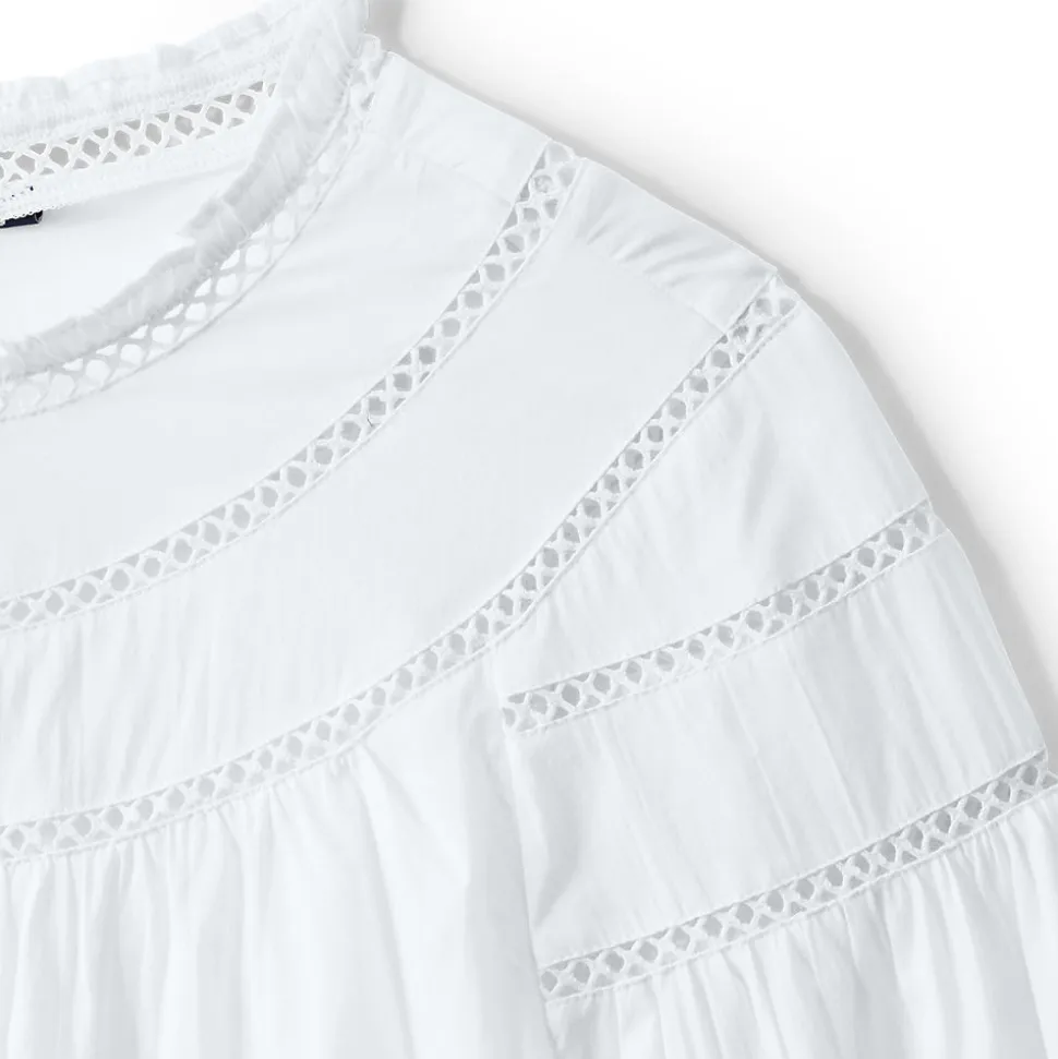 Voile-Bluse aus Baumwollmix für Damen