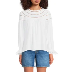 Voile-Bluse aus Baumwollmix für Damen