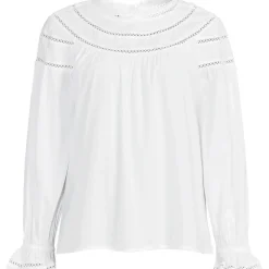 Voile-Bluse aus Baumwollmix für Damen