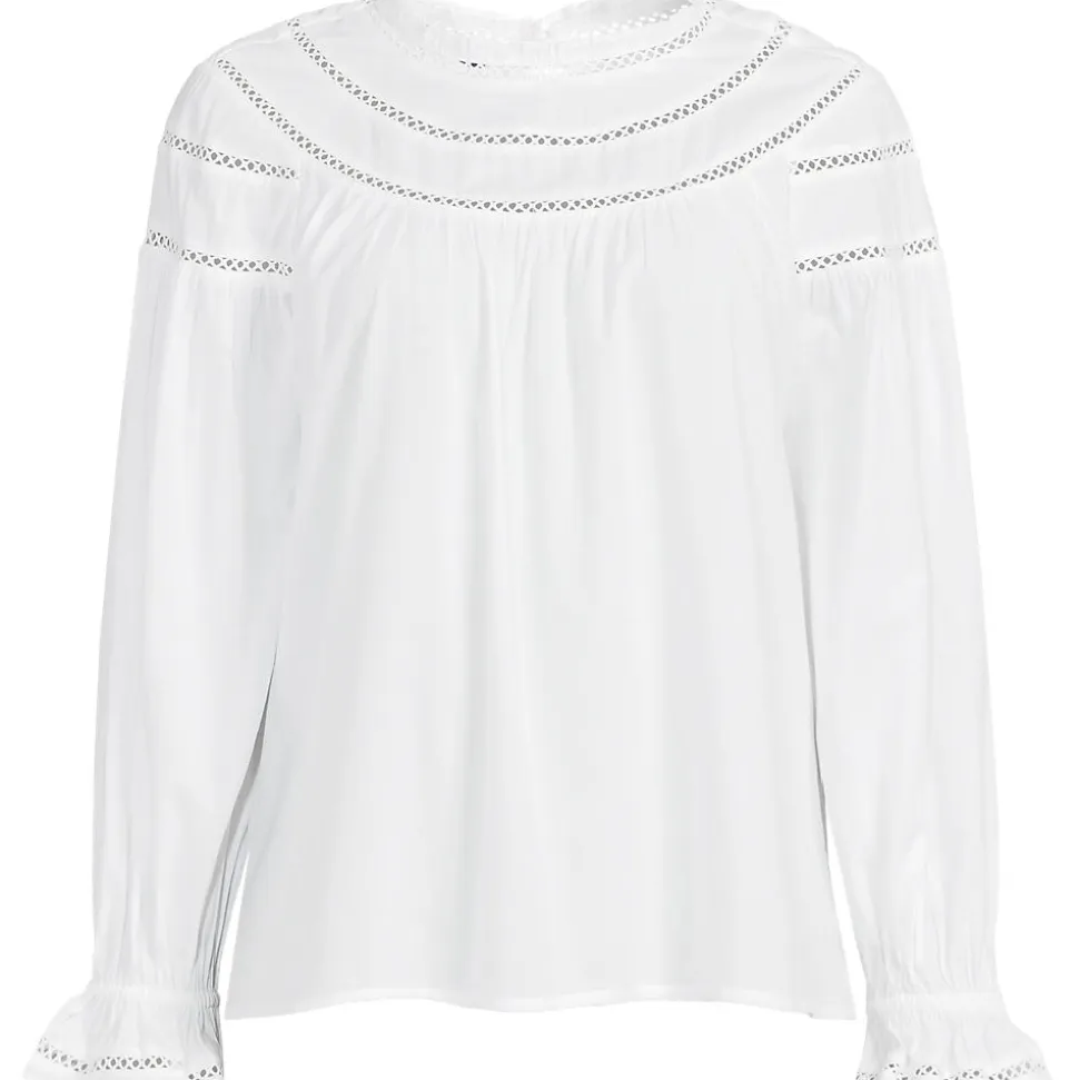 Voile-Bluse aus Baumwollmix für Damen