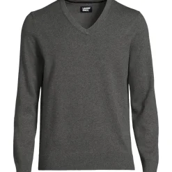 V-Pullover aus Baumwoll-Feinstrick für Herren