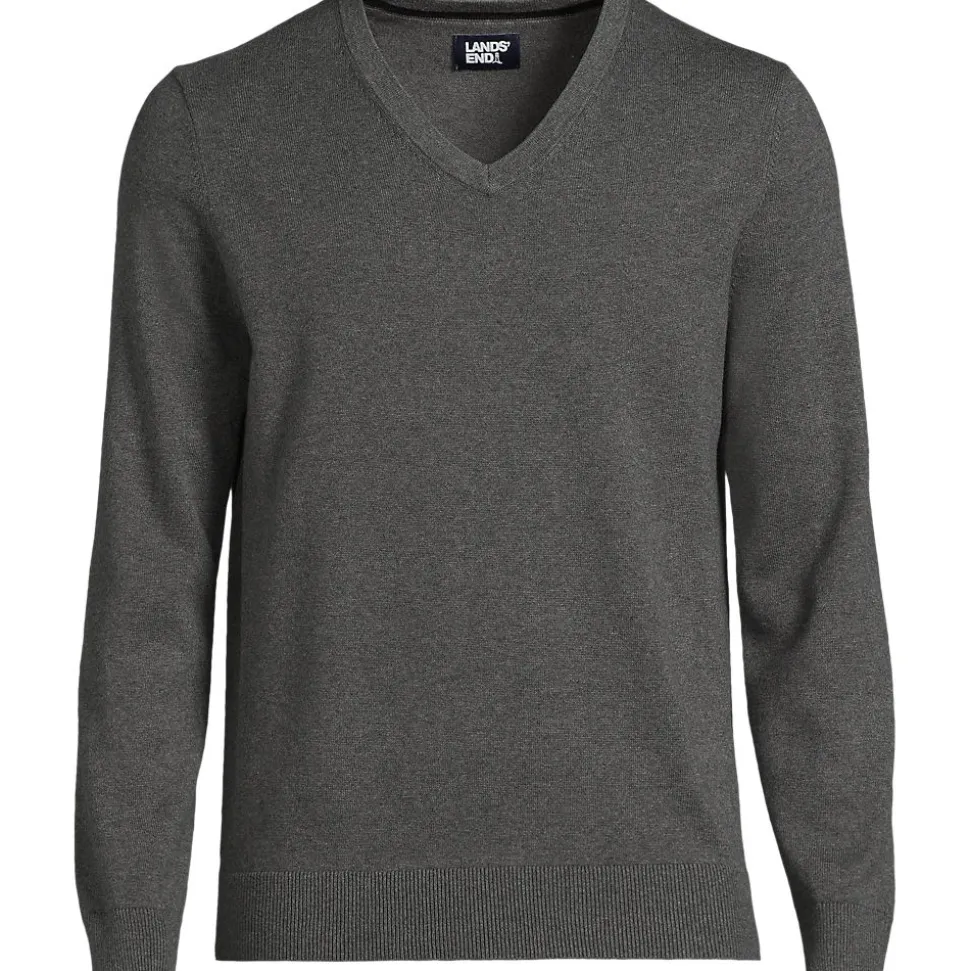 V-Pullover aus Baumwoll-Feinstrick für Herren