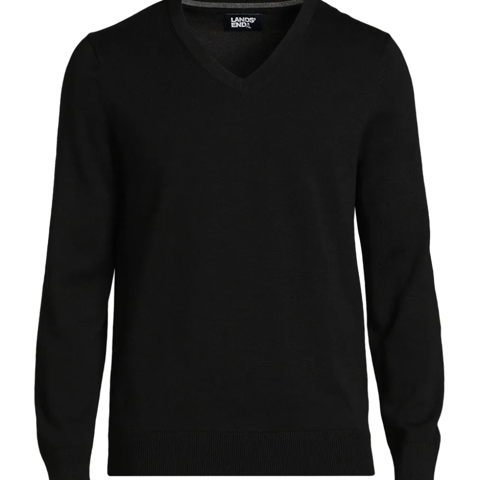 V-Pullover aus Baumwoll-Feinstrick für Herren