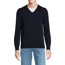 V-Pullover aus Baumwoll-Feinstrick für Herren