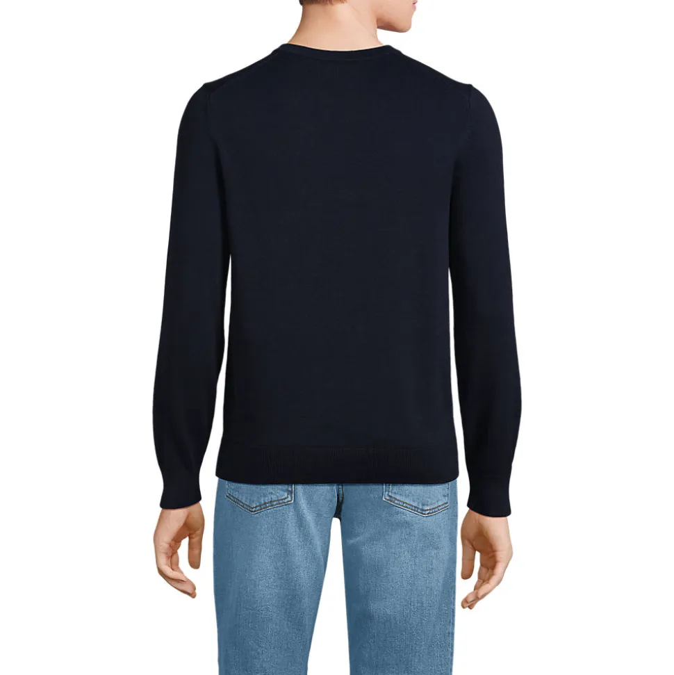 V-Pullover aus Baumwoll-Feinstrick für Herren
