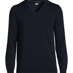 V-Pullover aus Baumwoll-Feinstrick für Herren