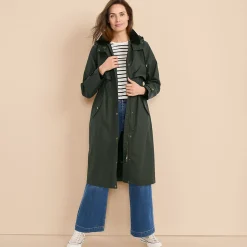 Wachsmantel mit Kapuze für Damen